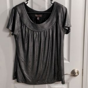Dana Buchman Small Short Sleeve Metallic Top